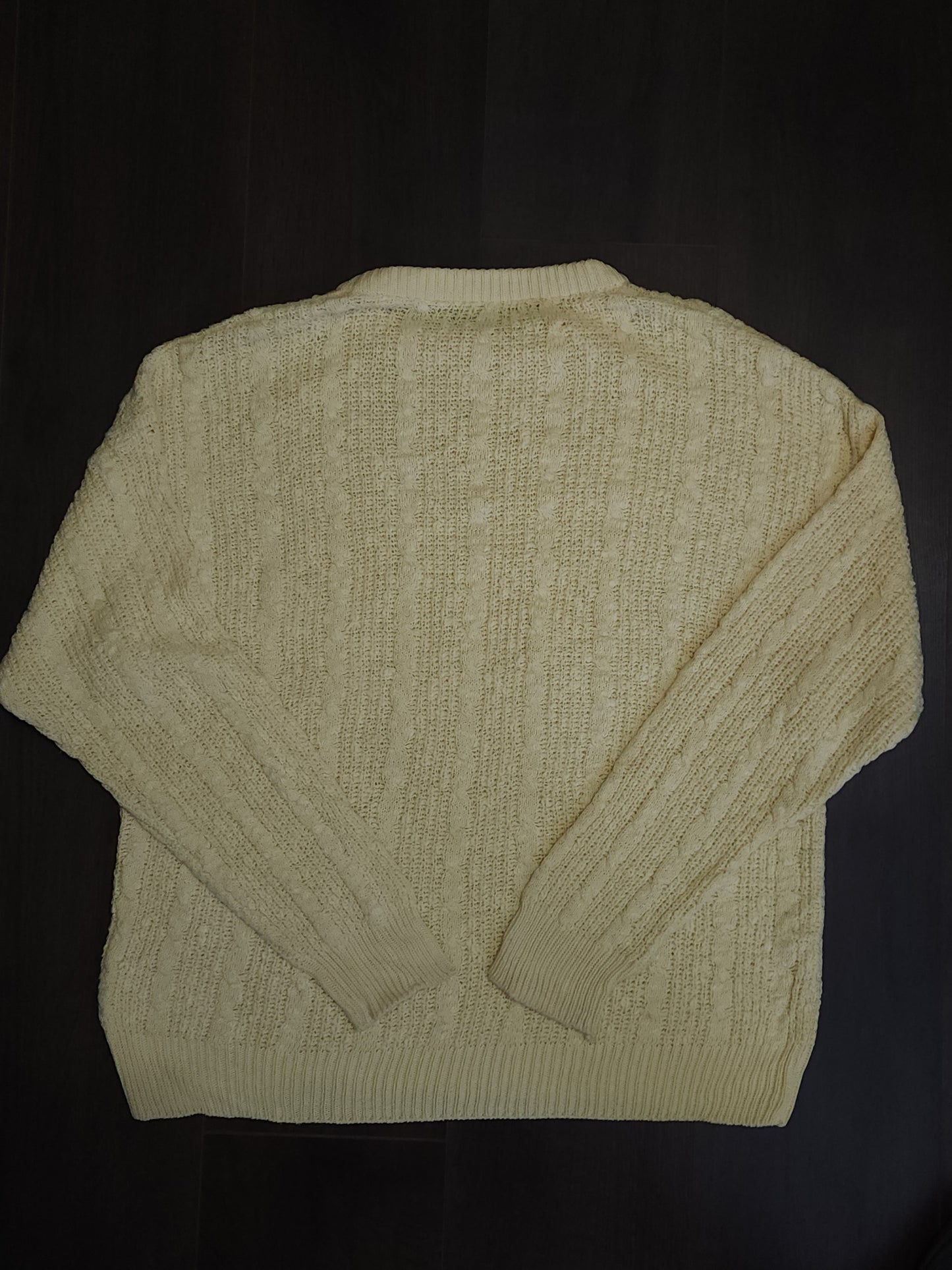 Pale Yellow Cable Designed Knitted Jumper