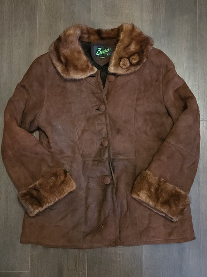 Vintage Sheepskin Shearling Leather Jacket