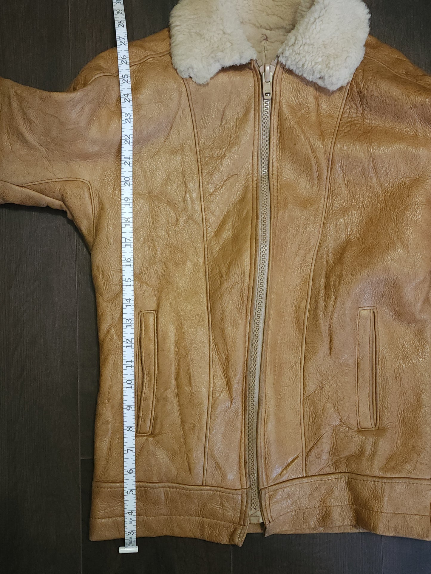 Vintage Sheepskin Shearling Leather Jacket