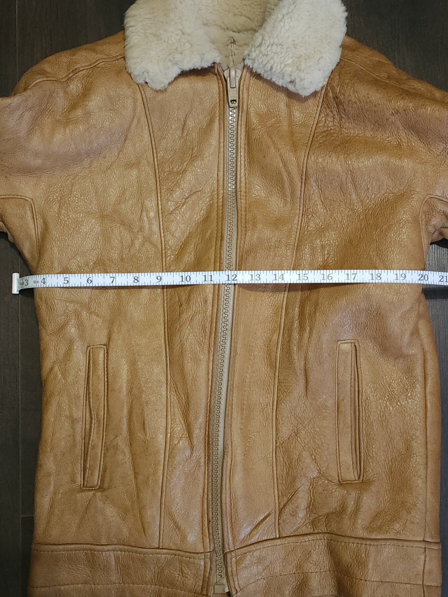 Vintage Sheepskin Shearling Leather Jacket