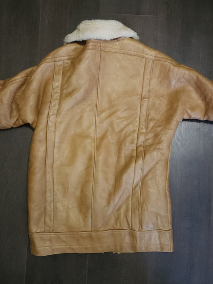 Vintage Sheepskin Shearling Leather Jacket