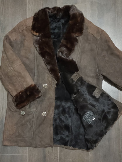 Vintage Sheepskin Shearling Leather Jacket