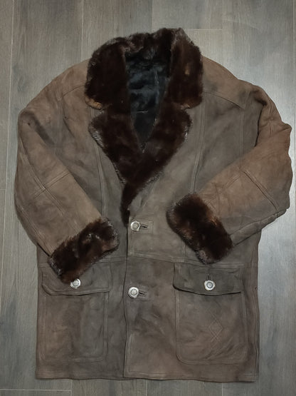 Vintage Sheepskin Shearling Leather Jacket