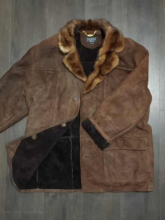 Vintage Sheepskin Shearling Leather Jacket