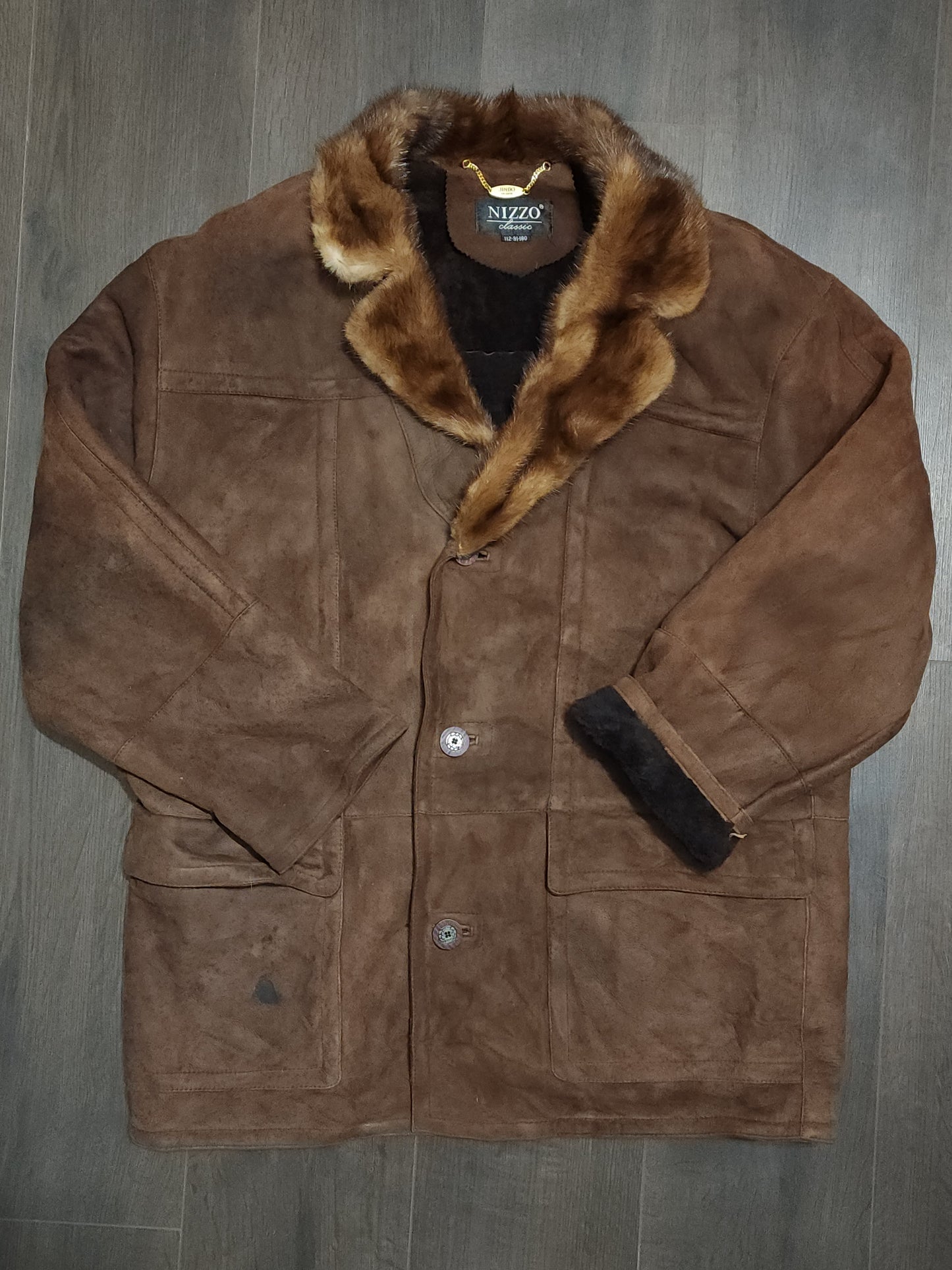 Vintage Sheepskin Shearling Leather Jacket