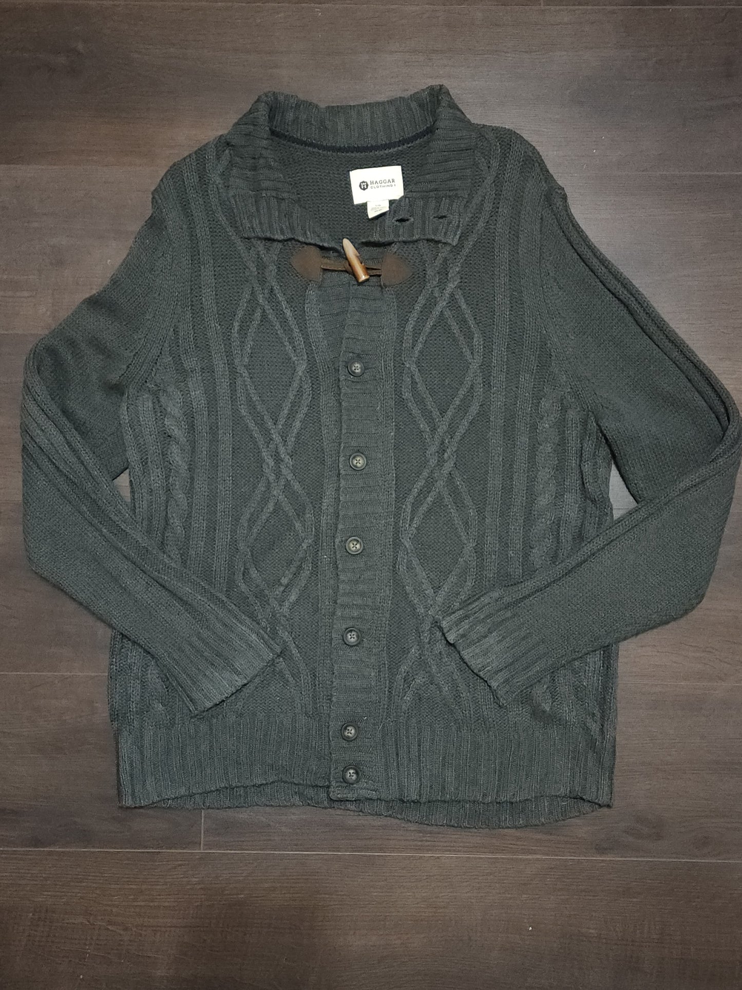 HAGGAR Cable Designed Knitted Cardigan