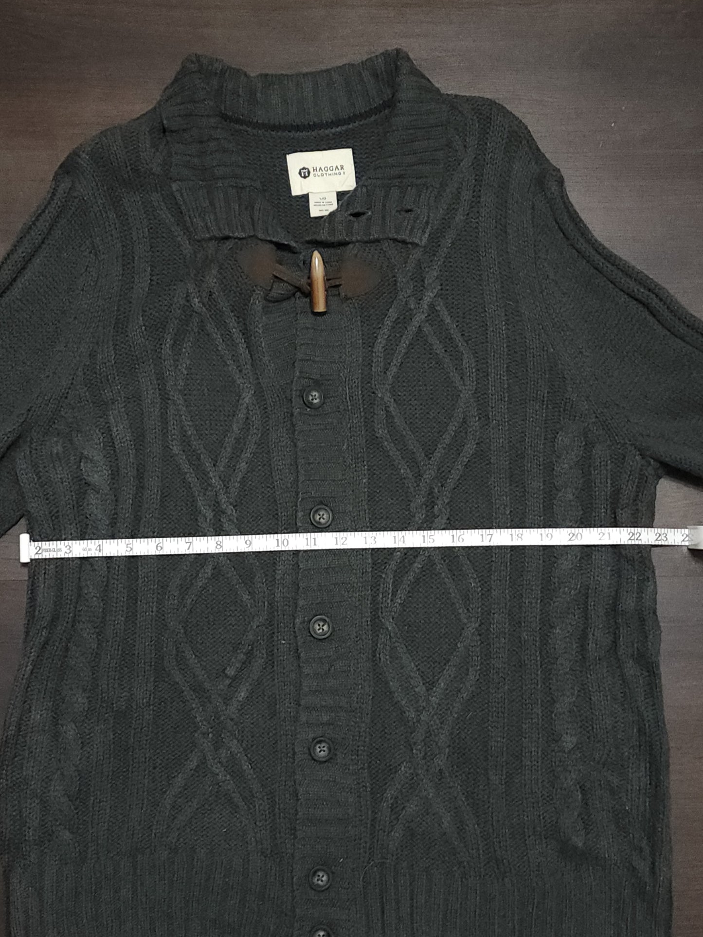 HAGGAR Cable Designed Knitted Cardigan