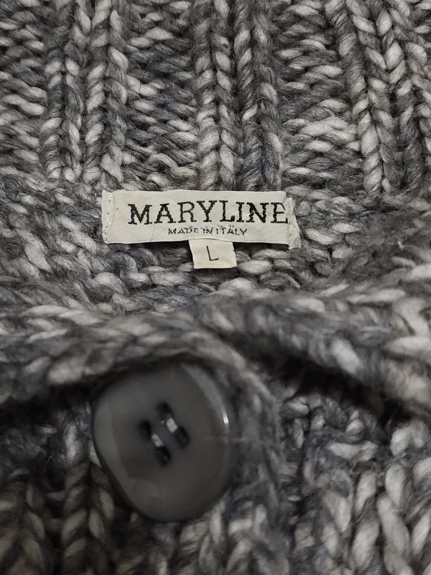 Maryline Cable Designed Knitted Cardigan, Made in Italy