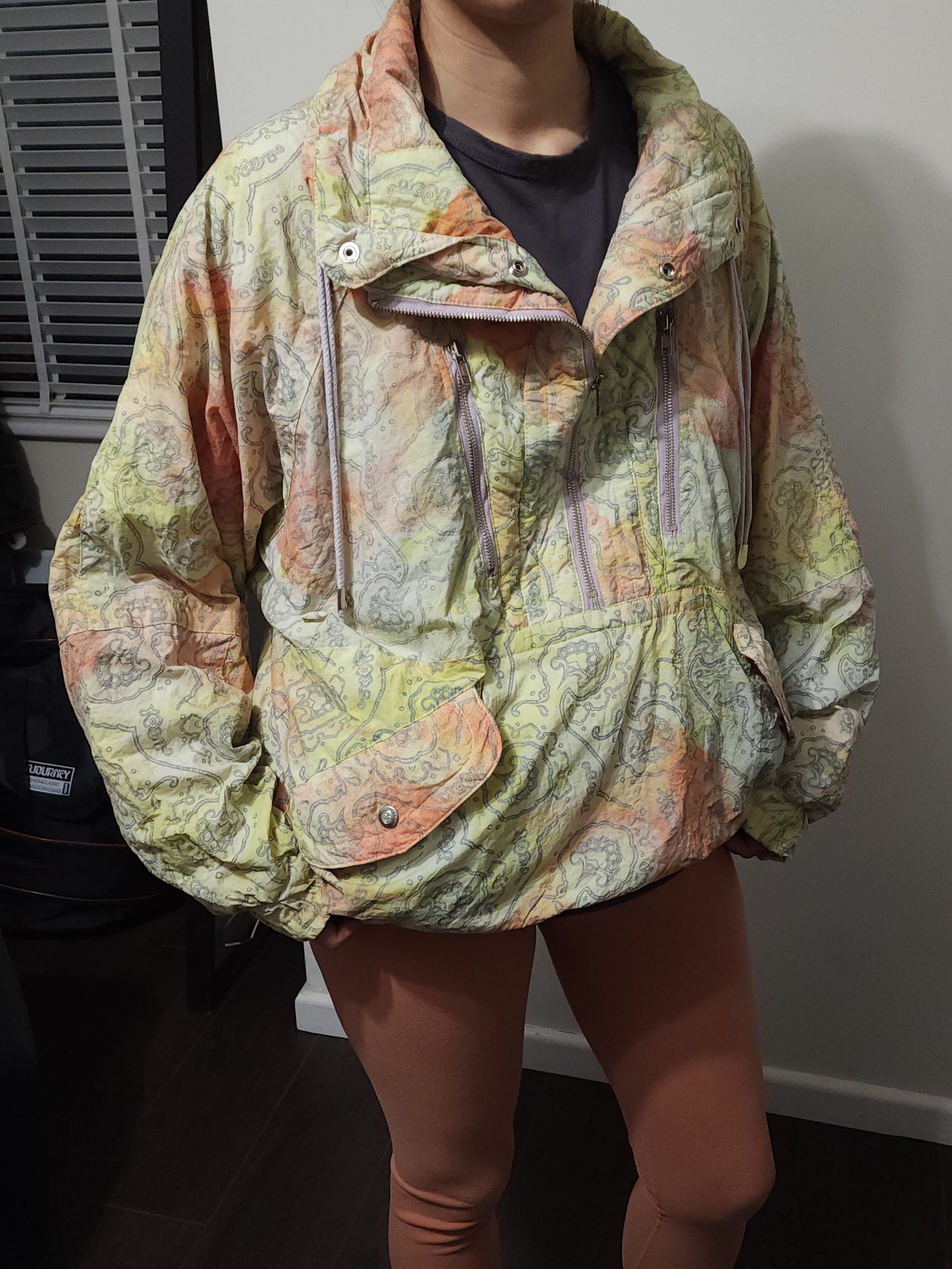 80s pattern color windbreaker