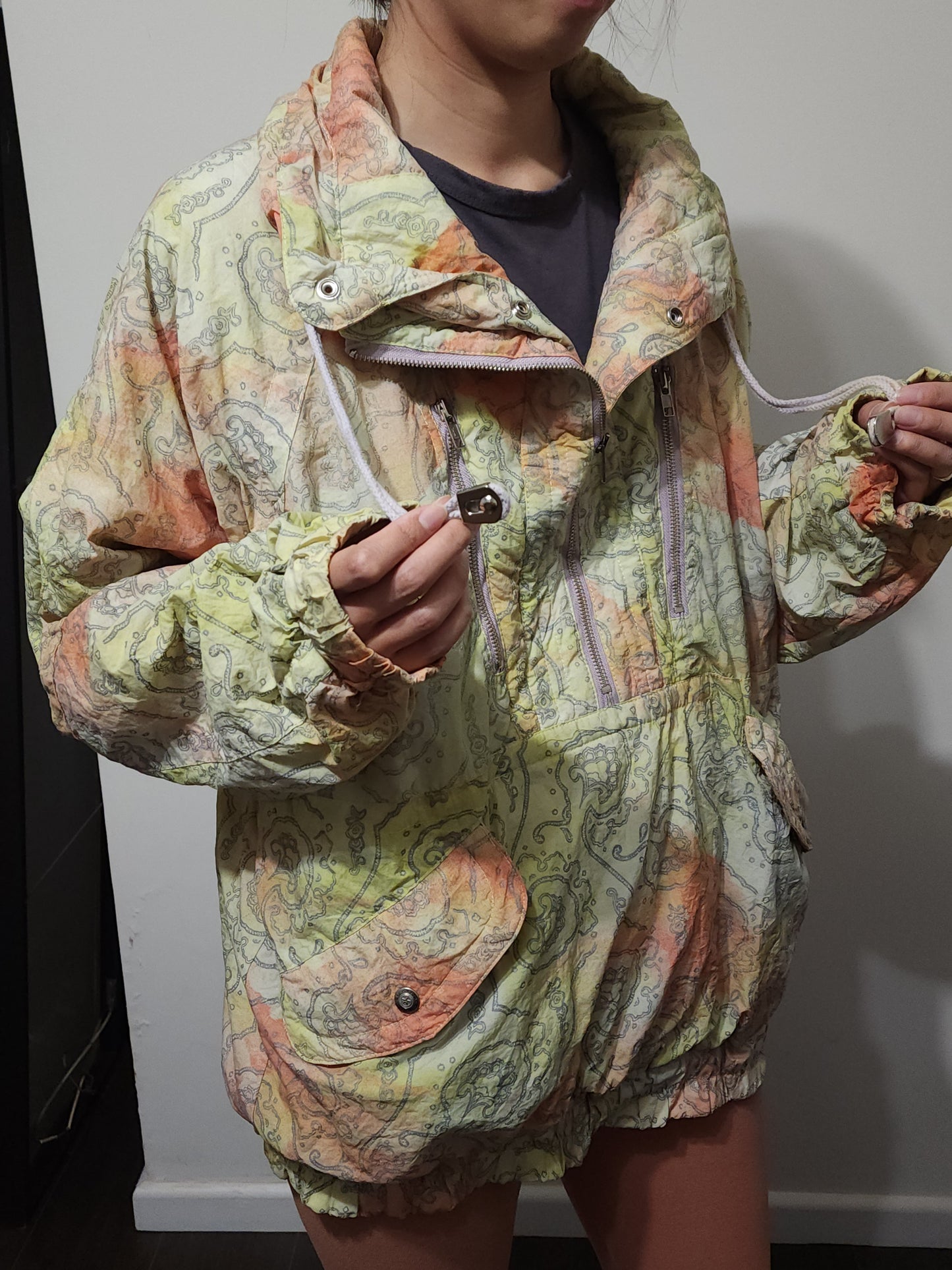 80s pattern color windbreaker