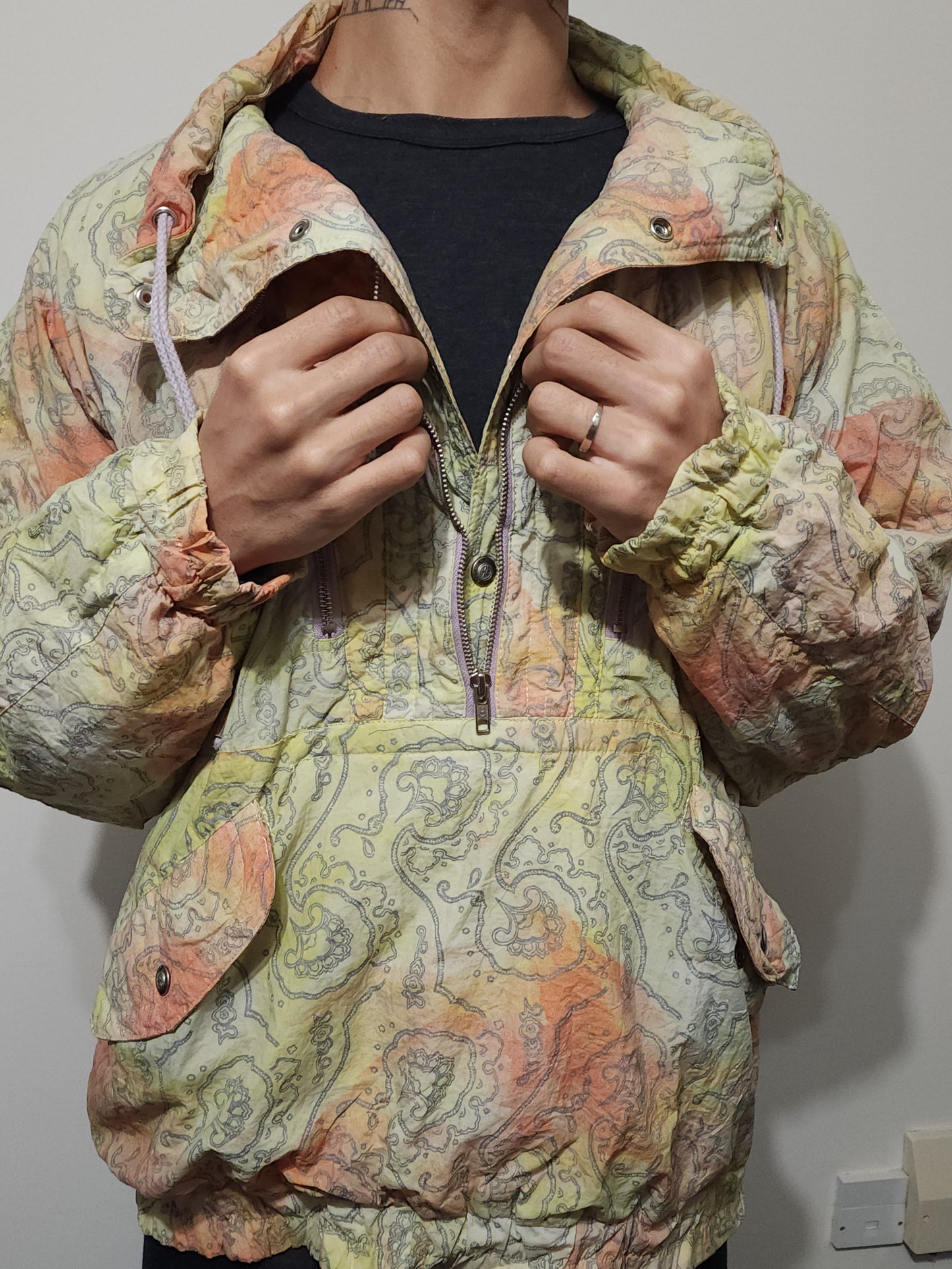 80s pattern color windbreaker