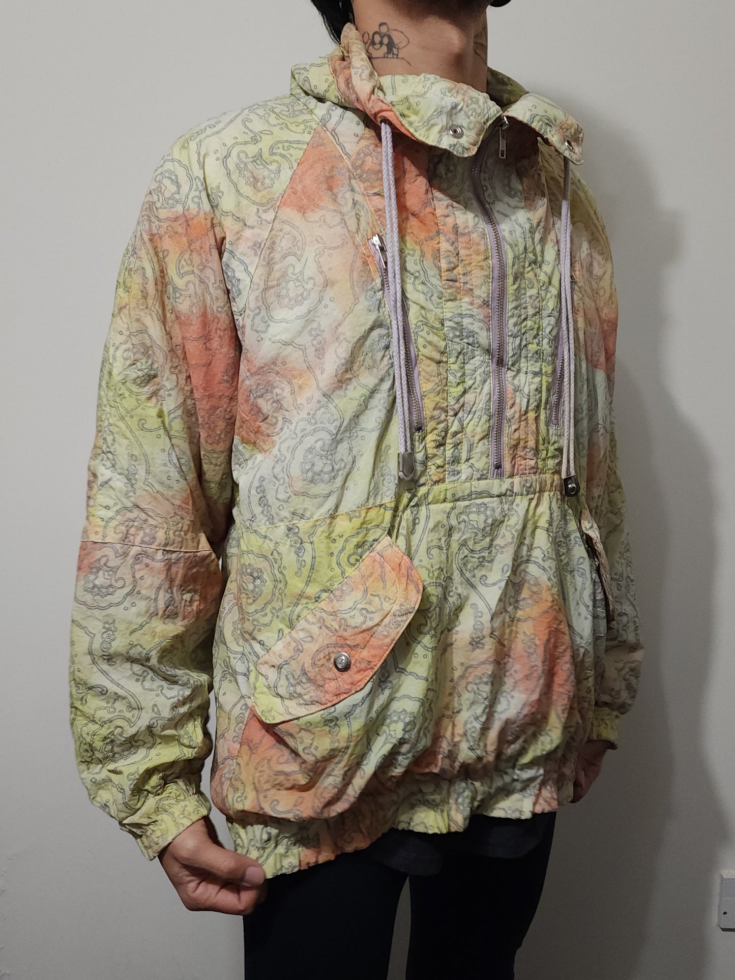 80s pattern color windbreaker