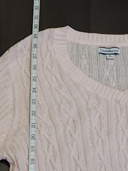 Croft & Barrow Pink Cable Designed Knitted Jumper