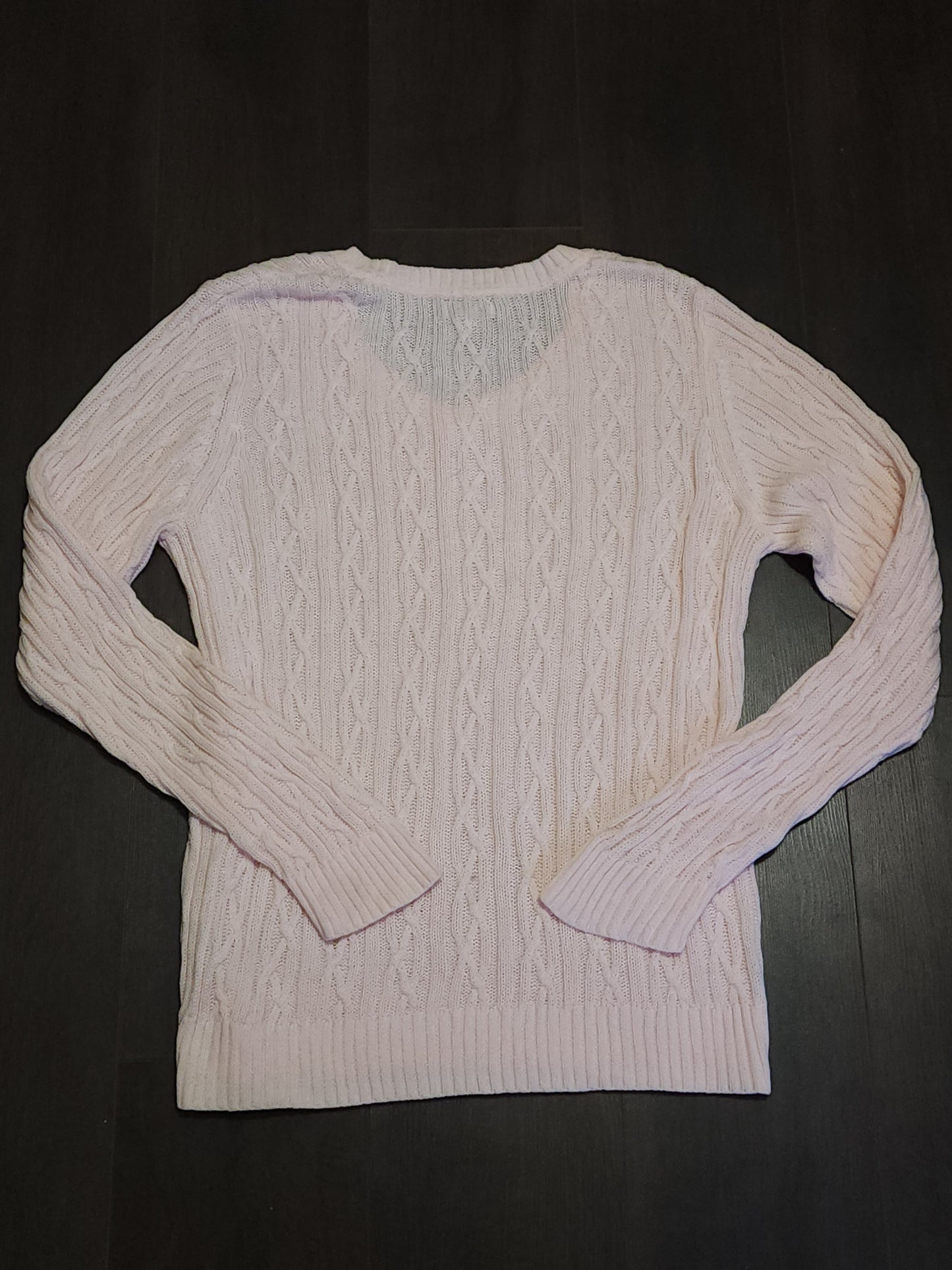 Croft & Barrow Pink Cable Designed Knitted Jumper