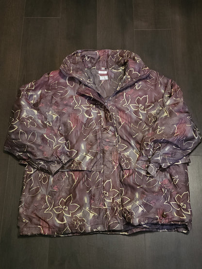 Vintage burgundy floral pattern jacket