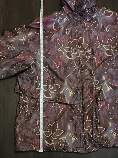 Vintage burgundy floral pattern jacket