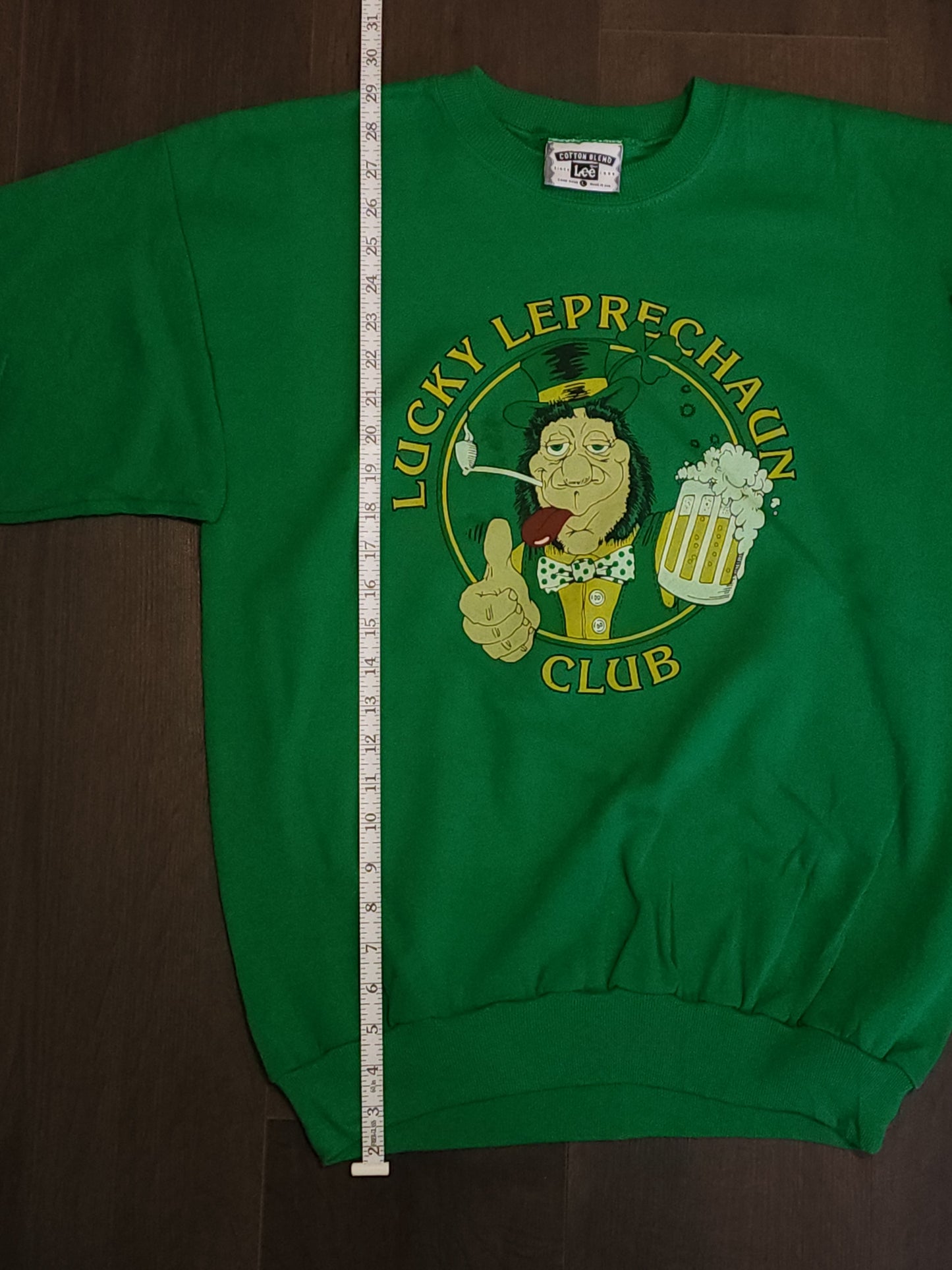 Lucky Leprechaun Club 90s Vintage Lee Crew Neck Cotton Sweatshirt