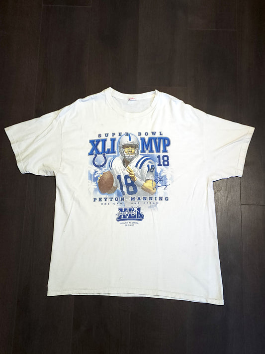 Vintage NFL Peyton Manning Colts Super Bowl 2007 MVP T-Shirt