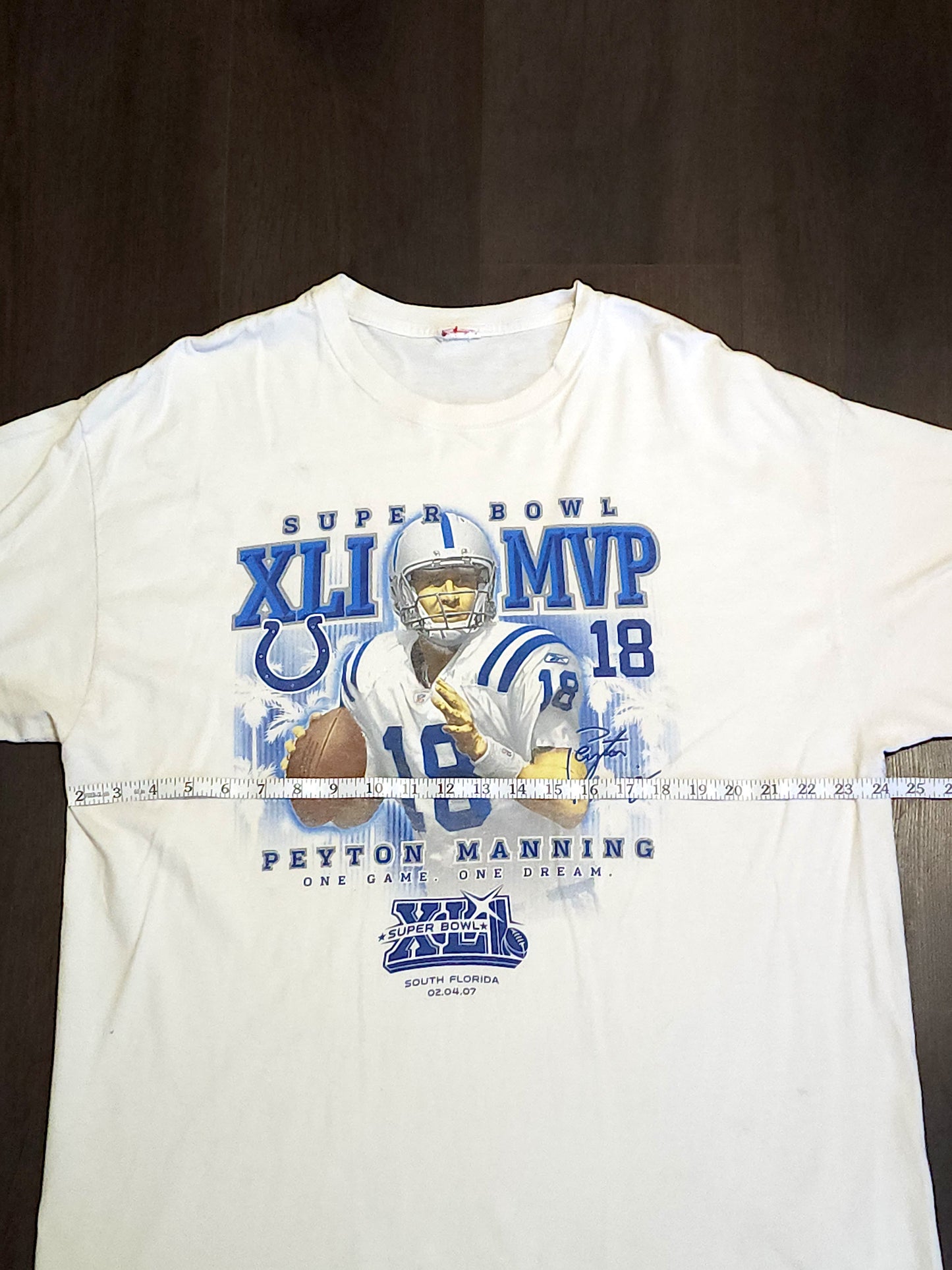 Vintage NFL Peyton Manning Colts Super Bowl 2007 MVP T-Shirt