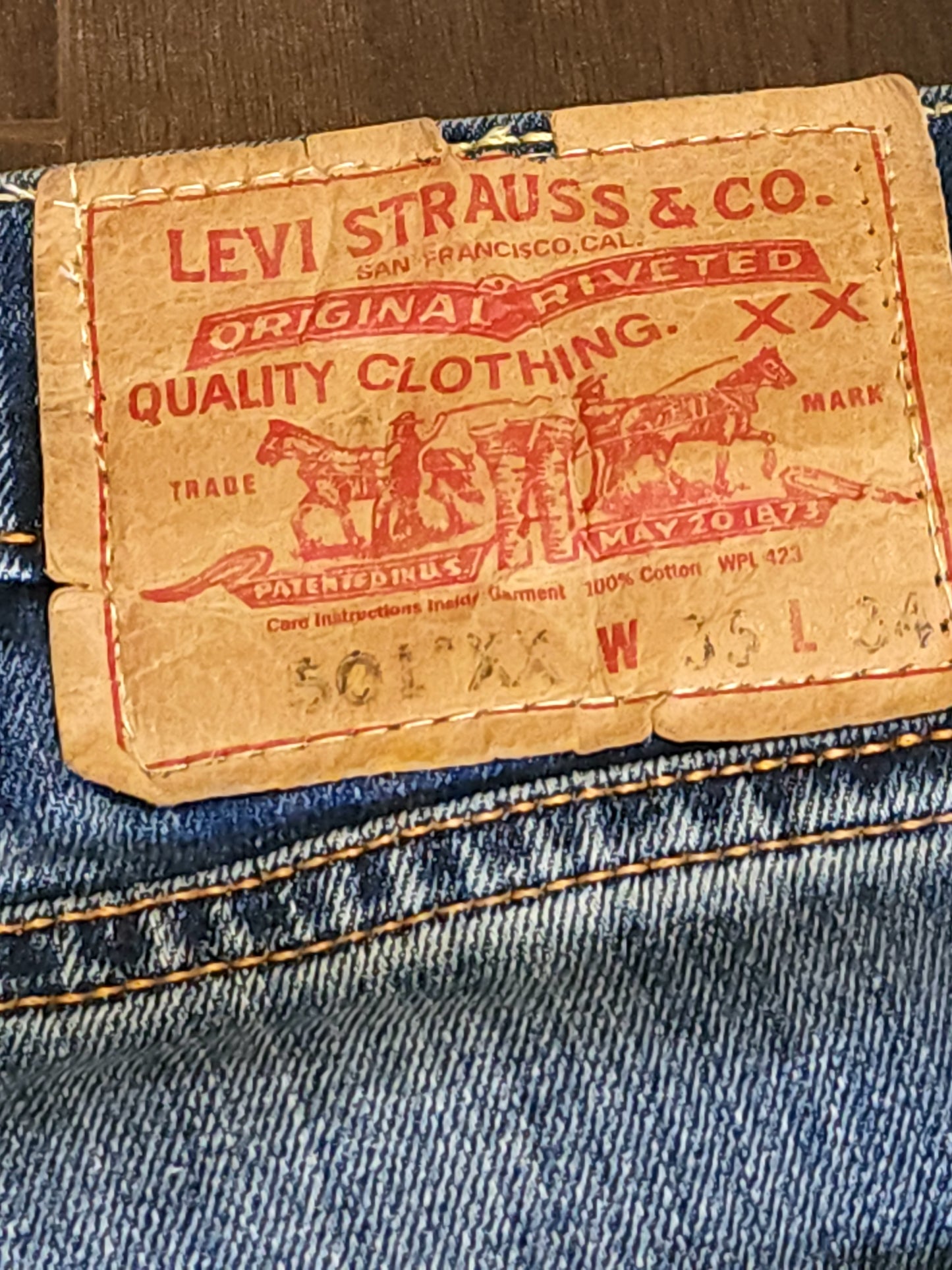 Vintage Levi’s 501 WPL 423 Straight Button Jeans W35 L34