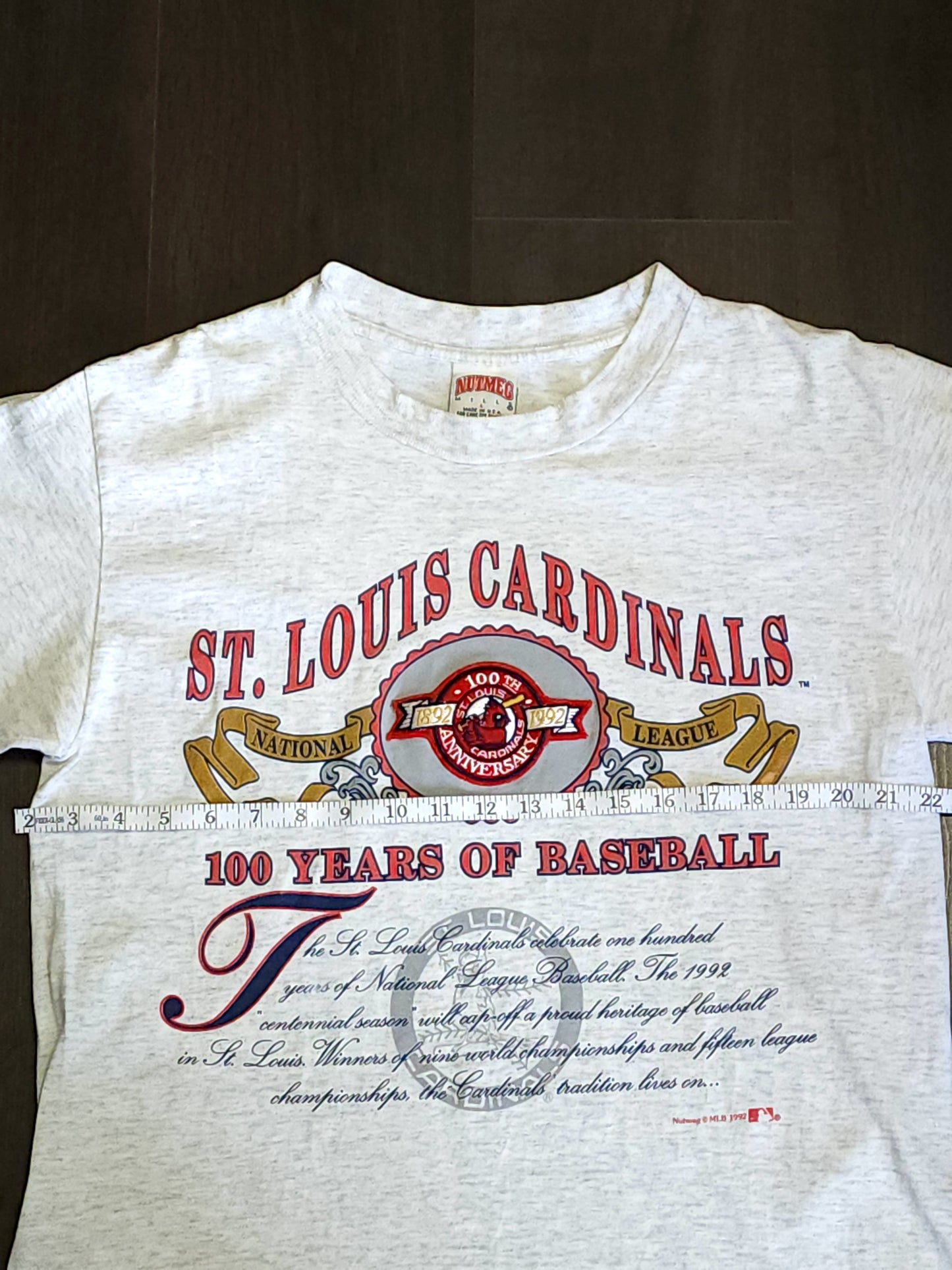 Vintage Nutmeg ST.Louis Cardinals 100 Years Of Baseball T-Shirt