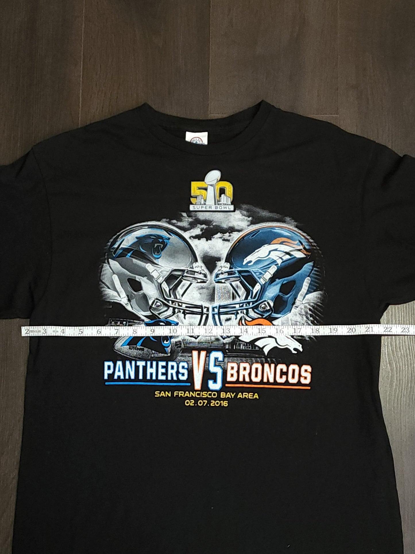 NFL Super Bowl 50 Panthers Vs Broncos Black T-Shirt