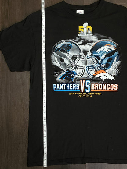 NFL Super Bowl 50 Panthers Vs Broncos Black T-Shirt