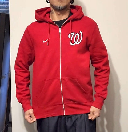 Nike MLB Washington Nationals Curly W Logo Zip-through Hoodie